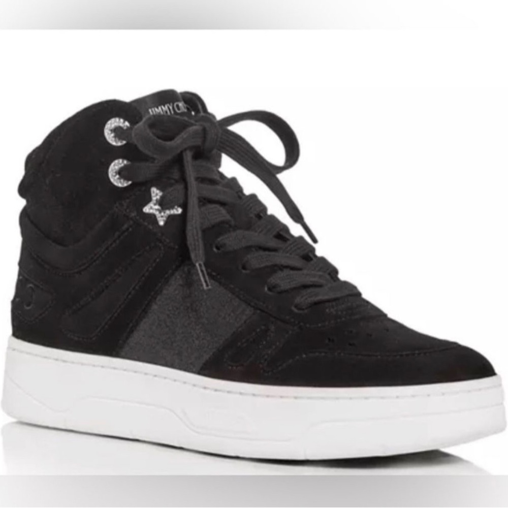 Jimmy Choo | Hawaii Black Suede Hi Top/F | Size 40.5
